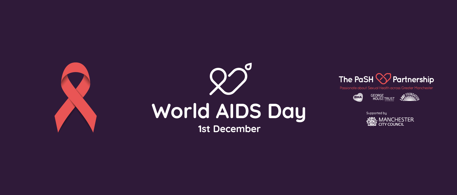 World AIDS Day Ribbon and logo along with PaSH