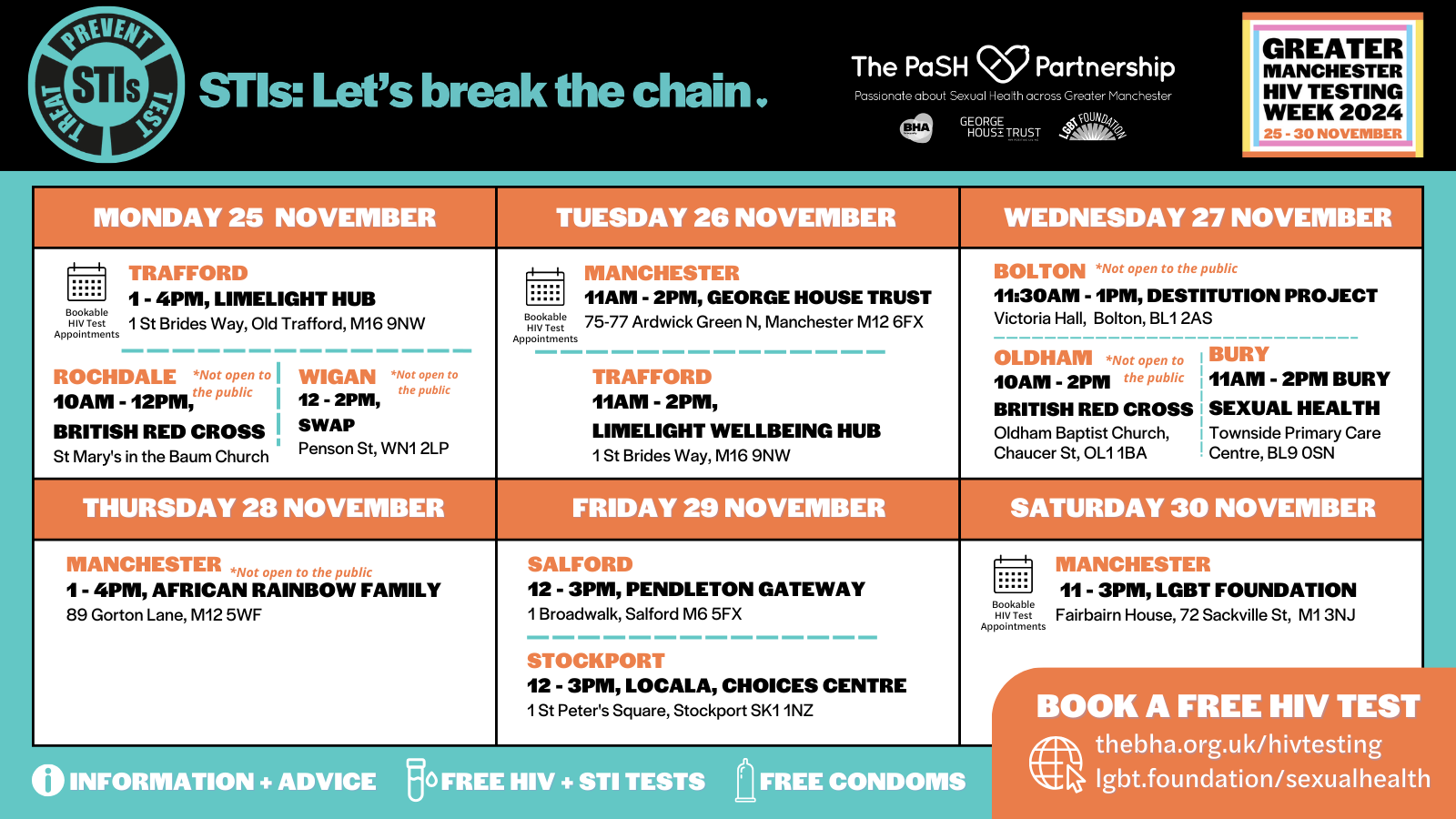 PaSH's GM HIV Testing Week Calendar